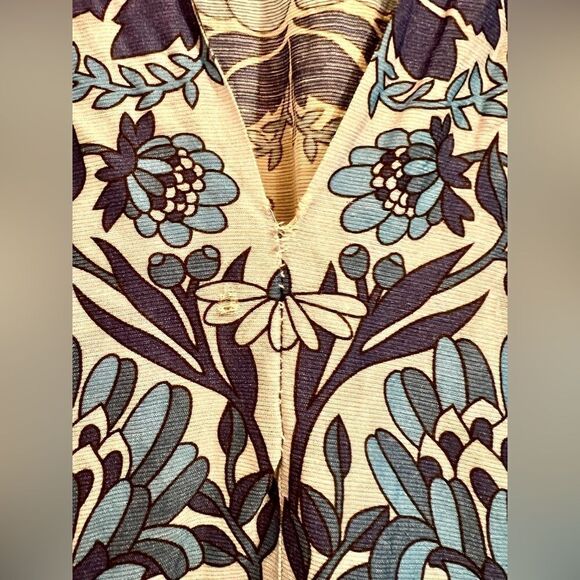 SANDRO PARIS Eyana Yana Scarf Print Blue Fit and Flare Dress Flounce 2 - Picture 7 of 16